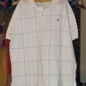 Nautica White Polo Shirt with Navy Tag